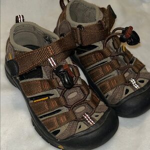Keen Brown and Black Kids Sandals with Adjustable Straps